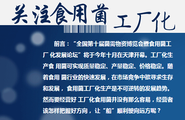 关注食用菌工厂化