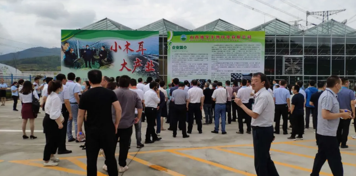 第五屆全國木耳產(chǎn)業(yè)創(chuàng)新發(fā)展大會(huì)與會(huì)代表觀摩中陽縣木耳菌包生產(chǎn)廠、木耳栽培基地