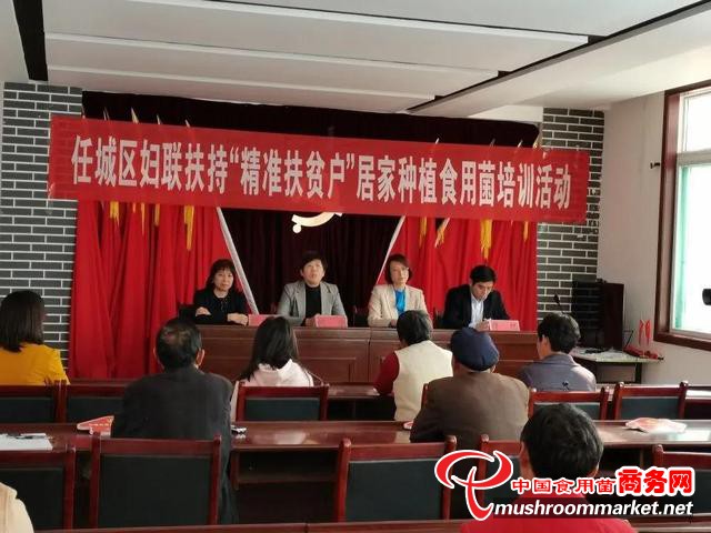 山東省濟寧市任城區婦聯開展精準扶貧戶食用菌種植培訓活動