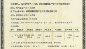 青海班玛县藏雪茶产业公司羊肚菌荣获中国“有机产品认证证书”