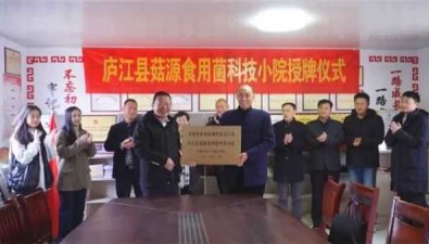 安徽廬江縣菇源食用菌科技小院授牌