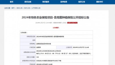 1232000元！“2024年特色農業保險項目-食用菌種植保險”公開招標